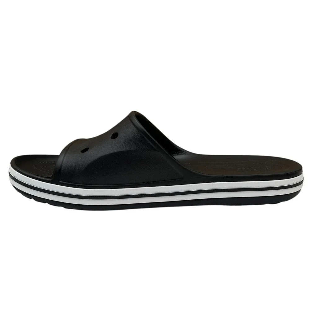 Crocs Bayaband Mens Slide Sandals Size 9 Black White Water‎ Friendly Lightweight